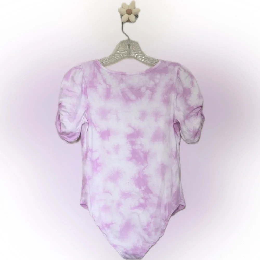 Justice Girls Bodysuit Purple and White Tie Dye Size L 12/14